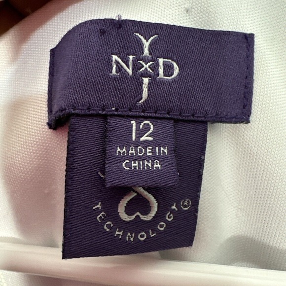 NYDJ Skyler Abstract Floral Size 12 Ruched Sheath Dress Not Your Daughters Jeans - Picture 2 of 10